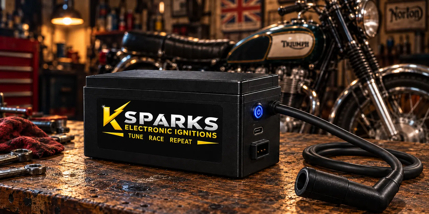 KSPARKS Electronic Ignition System with built-in controls and HT lead